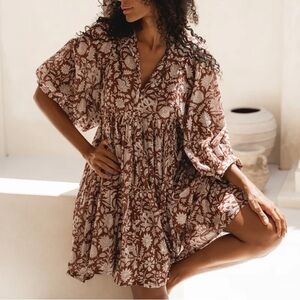 Daughters of India Kyra Mini Dress Wine
